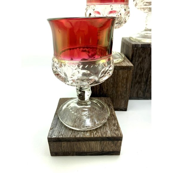 Indiana Glass Ruby Red Kings Crown Cordials. - Picture 4 of 9